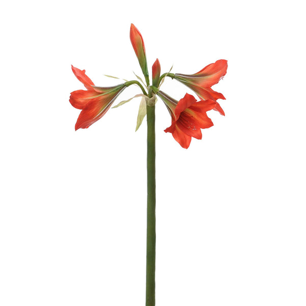 Set 2 Fiori Artificiali di Amaryllis Altezza 95 cm Arancio prezzo