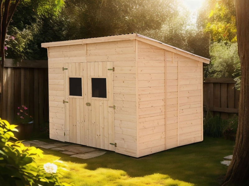 Casetta Box da Giardino 2,8x2 m Senza Pavimento in Legno Picea Massello 16mm Eden