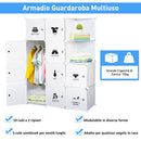 Armadio Guardaroba Modulare 10 Cubi Bianco 111x47x145 cm 