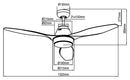 Ventilatore da Soffitto con 3 Pale e LED Ø132 cm 3 Velocità Martec Triumph Bianco