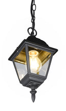 Lampada a Sospensione da Esterno Attacco E27 in Alluminio Nero Opaco