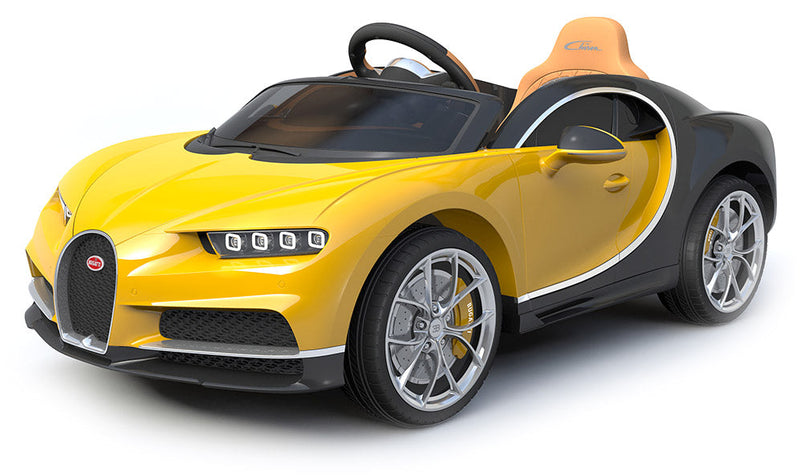 Macchina Elettrica per Bambini 12V con Licenza Bugatti Chiron Gialla