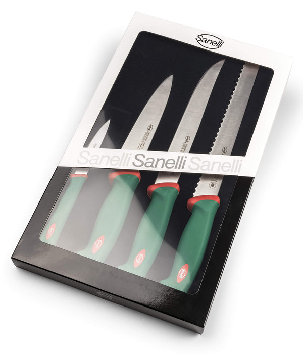 Set Coltelli da Cucina 4 Pezzi  Manico Antiscivolo Sanelli Premana Verde/Rosso prezzo