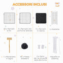 Gabbia per Conigli Modulabile 175x105x70 cm in Metallo Nero