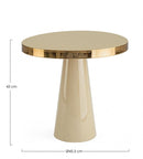 Tavolino Nandika Ivory D45.5 Rotondo in Acciaio