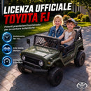 Auto Elettrica per Bambini Fuoristrada Toyota FJ 2 Posti 24 V 122x86x88 cm con Porte Apribili in PP e Metallo Verde Scuro      