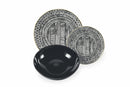 Servizio Piatti 18 Pezzi in Porcellana e Gres Multicolor Villa d'Este Home Tivoli Masai Black