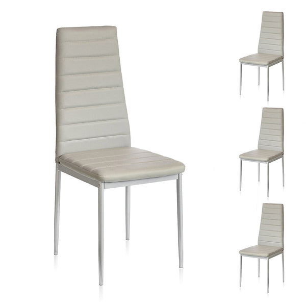 online Set 4 Sedie 41x41x96 cm in Similpelle da Interno Grigie