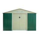 Casetta Box da Giardino in Lamiera Verde per Deposito Attrezzi H198x251x291cm Taddei Pert XL