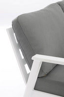 Set 3 Pezzi Salotto Angolare da Giardino con Cuscini in Alluminio e PP Flaminio Bianco 