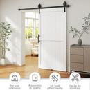 Porta Scorrevole in Stile Country 106,6x213,4 cm con Binario e Maniglia in Legno e Acciaio Bianco e Nero      