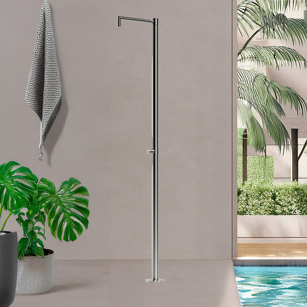 online Doccia da Giardino ad Acqua Fredda in Acciaio Inox Soffione Stretto e C-Box Sined Monocolo
