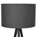 Lampada da Terra Tripode in Legno con Paralume E27 Ø52x153 cm  Grigia