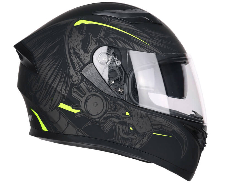 Casco Integrale per Scooter Visiera Lunga CGM Indian 316S Giallo Fluo Opaco Varie Misure