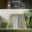 Lampada Solare da Terra da Giardino Ø26x72 cm con Illuminazione LED in PE Rattan e Acciaio Grigio  