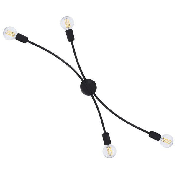 online Plafoniera 4xE27 Montatura Verniciata Nero E-Energy Daniela