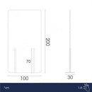 Pannello Fonoassorbente da Pavimento 100x200 cm Coppia di Piedini Neri Finitura Grigio    