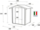 Casetta Box da Giardino per Attrezzi 198x248 cm con Porta Doppia Finestrata in Legno Naturale