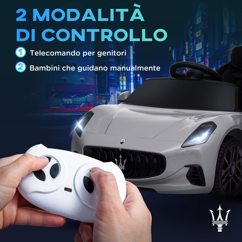 Macchina Elettrica per Bambini con Licenza Maserati Gran Turismo Folgore 12V Grigio   