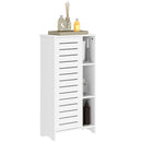 Mobile Bagno con Armadietto Chiuso 48x24x96,5 cm a 3 Livelli e 3 Ripiani Aperti in Legno Bianco    