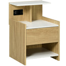 Comodino Moderno1 Cassetto 40x40x60 cm con 2 Prese USB Color Legno