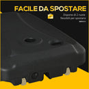 Base per Ombrellone 80x60x17 cm Riempibile fino a 75 kg con Base a T Inclusa Nero   