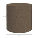 Pouf Poggiapiedi 41x41 cm Rivestimento Rimovibile Tessuto Effetto Lino Marrone 