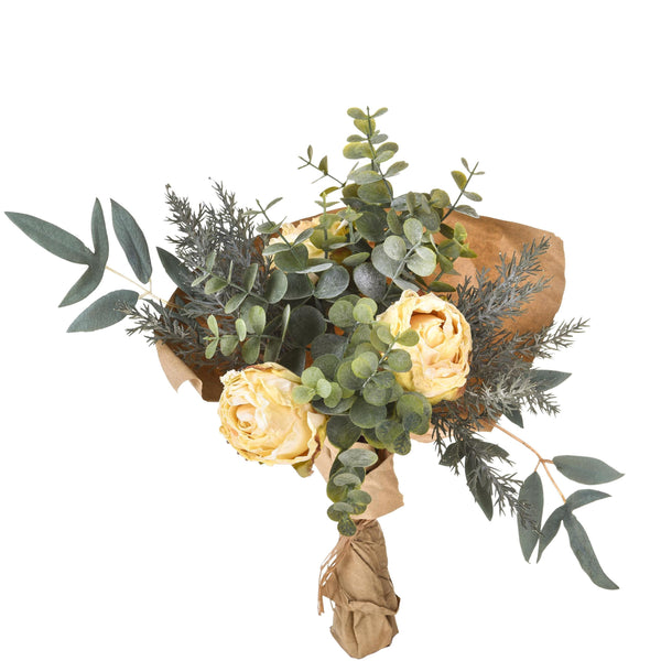 online Set 2 Bouquet Artificiale Romantico con Rose Altezza 30 cm