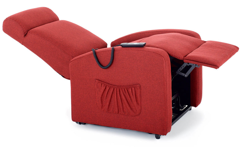 Poltrona Alzapersona Elettrica 1 Motore Reclinabile a Motore in Tessuto Marta Rossa