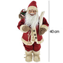 Statuina Babbo Natale Rosso Statuetta 40 cm Vestiti in Tessuto Addobbo Natalizio