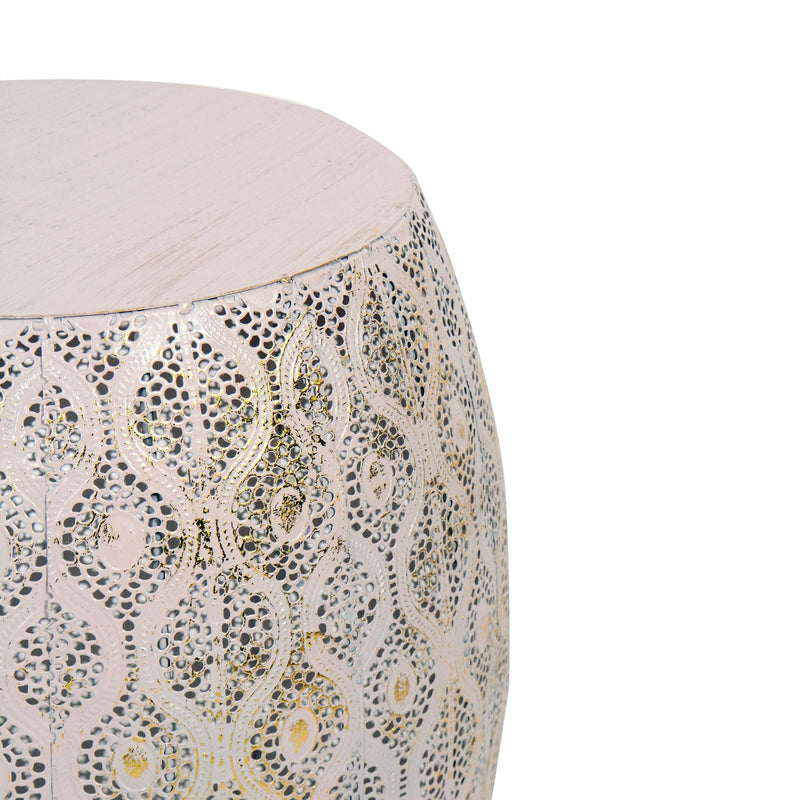 Tavolino Lesha in Metallo in Rosa Chiaro e Oro