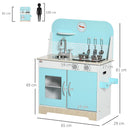 Cucina Giocattolo per Bambini 65x29x81 cm con Luci e Utensili in MDF e PP Azzurra