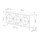 Madia con 6 Ante Credenza 184x35x77,4 cm Design Geometrico Moderno in Legno Rovere      
