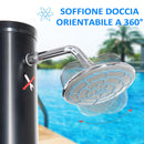 Doccia Solare da Giardino 35L con Miscelatore e Lavapiedi Nera