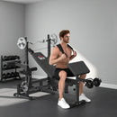 Panca da Palestra Regolabile con Supporto per Bilanciere 210x110x103-123 cm in Acciaio e PU Nero