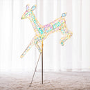 Renna Luminosa Natalizia 94x115 cm con LED da Esterno in Metallo Luce Calda      