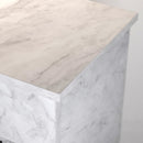 Camino a Bioetanolo da Pavimento 96x35xH96 cm Bellini Effetto Marmo Bianco