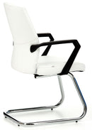 Sedia da Ufficio Visitatori in Similpelle Sake Fissa Bianca
