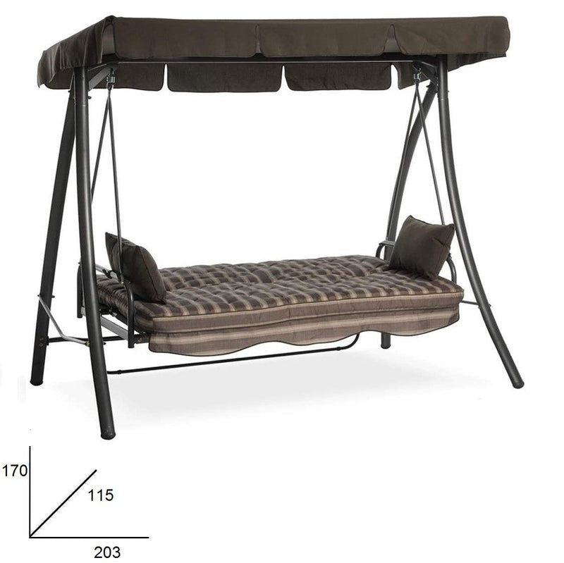 Dondolo reclinabile 3 Posti 203x115xh170 cm in Ferro Royal