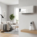 Stufa Ceramica 2000W a Parete con 3 Modalità Temperatura Regolabile Timer Telecomando Bianco      