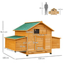 Pollaio Gabbia per Galline Impermeabile da Giardino in Legno 150x100x96.5 cm 