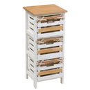 Cassettiera 3 Cassetti in Legno 30x27x66cm Matilda Noce Chiaro e Bianca