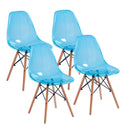 Set 4 Sedie 45,5x53,5x81,2 cm in Polipropilene Betty  Blu