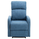 Poltrona Relax Reclinabile in Tessuto di Lino Blu 
