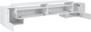 Mobile Tv 3 Ante e Ripiano a Giorno 210x45x45 cm Pillon Low 2A 1R Bianco Lucido  