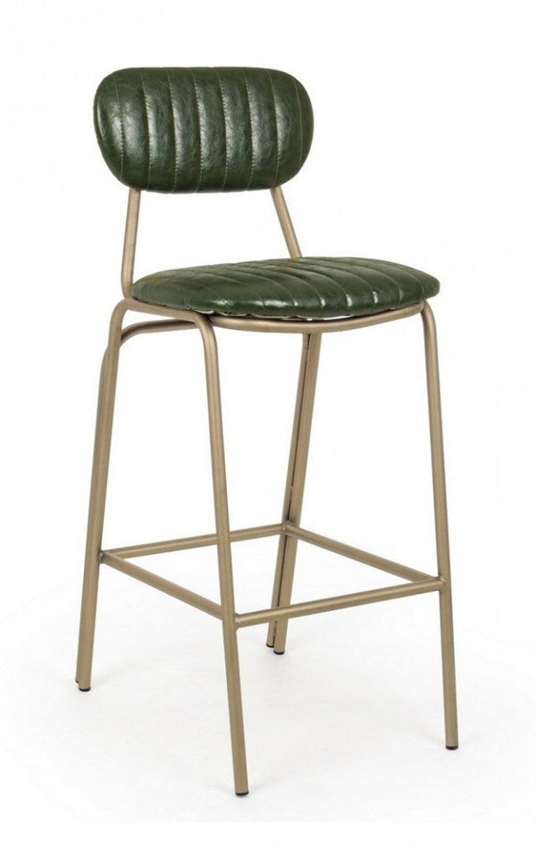 Sgabello Bar Addy Verde Scuro Imbottito in Similpelle acquista