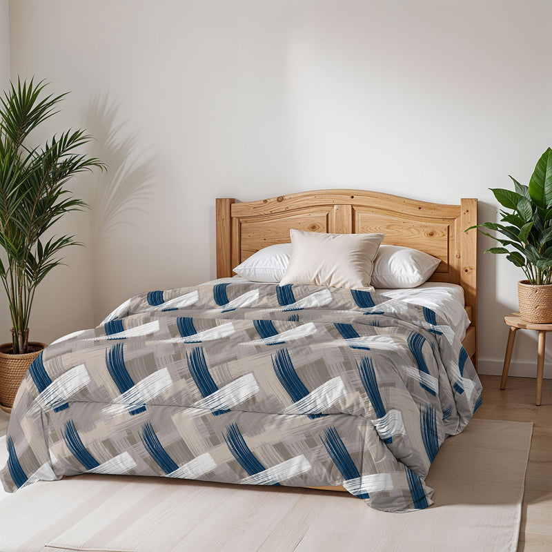 Trapunta Invernale Stampata in Microfibra 200gr Double Face Pennellate Varie Misure