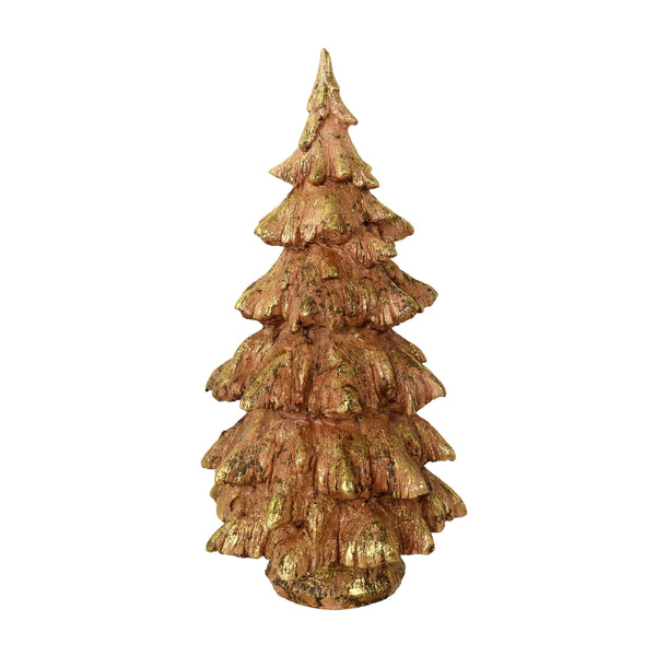 sconto Mini Albero di Natale in Resina rosa glitter oro cm Ø20xh39