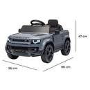 Macchina Elettrica per Bambini Licenza Land Rover Defender Small 12V con Telecomando Grigio 