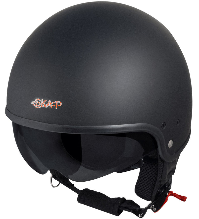 Casco Demi-Jet per Scooter Occhiale a Scomparsa SKA-P 1 NH Slim Nero Gommato